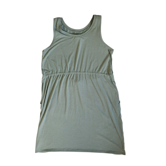 Columbia Womens Sage Green Sleeveless Drawstring Waist Jersey Dress  Large - Picture 4 of 11